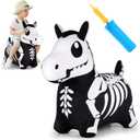 iPlay, iLearn Bouncy Pals Skeleton Hopping Horse, Toddler Bouncing Animal Toys, Inflatable Plush Bounce Hopper, Kid Indoor Ride On Bouncer, Halloween Birthday Gifts 18 Months 2 3 4 5 Year Old Boy Girl
