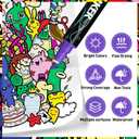 FUMILE 48 Colors Acrylic Paint Marker Dual Tip(Fine and Dot Tip), Paint Pens Acrylic Markers for Wood, Rock, Plastic, Glass, Ceramic, Canvas.Acrylic Markers Set for DIY Christmas Card and Art