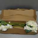 Kimura's Cabin 6Pcs Fake White Hydrangea Flowers Artificial Silk Hydrangeas with Stems Faux Hydrangea Bouquets for Wedding Party Arrangements Home Table Centerpieces Baby Shower Decoration (White)
