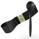 12 Pack Black Plastic Serving Spoons For Buffet 10 In - Extra Large Black Plastic Serving Utensils For Hot And Cold Food - Disposable Serving Utensils For Parties.