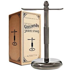 Gentleman Jon Shaving Stand for Razor & Brush for Men  Heavy Duty Gunmetal Razor & Brush Stand, Weighted Base, Matches Wet Shave Kit & Storage, Shaving Kit, Shaver Holder, Beard Accessories for Men