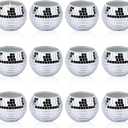 DICOSMETIC Pack of 12 Disco Ball Candle Holders Silver Glass Mirror Tea Light Table Decoration 2.7 x 2.2 Inches / 6.85 x 5.5 cm Round Votive Set for Party Table Decoration Silver
