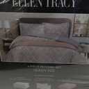 ELLEN TRACY 4 Piece Bedding Set Queen size. 1 Comforter 90×90 inch, 2 Comforter Shams 20×26 inch, 1 Quilt 90×90 inch