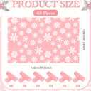 Moukeren 48 Pcs Christmas Snowflake Throw Blanket Bulk, 59 x 47 Inch Xmas Winter Throw Blanket Christmas Warm Soft Cozy Fleece for Home Bedding Couch Chair Gift (Pink)