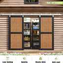 Easelife 12FT Exterior Sliding Barn Door Hardware Kit, Box Rail Track, 450lb Capacity, Sliver Weather-Resistant Steel, Wall Mount System for Outdoor Use, Fit Double 36in Door
