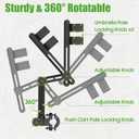 10L0L Heavy Duty Golf Push Cart Umbrella Holder - 180° Adjustable Aluminum Base for Golf Carts, Strollers, Wheelchairs & Bikes | Universal Mounting Design