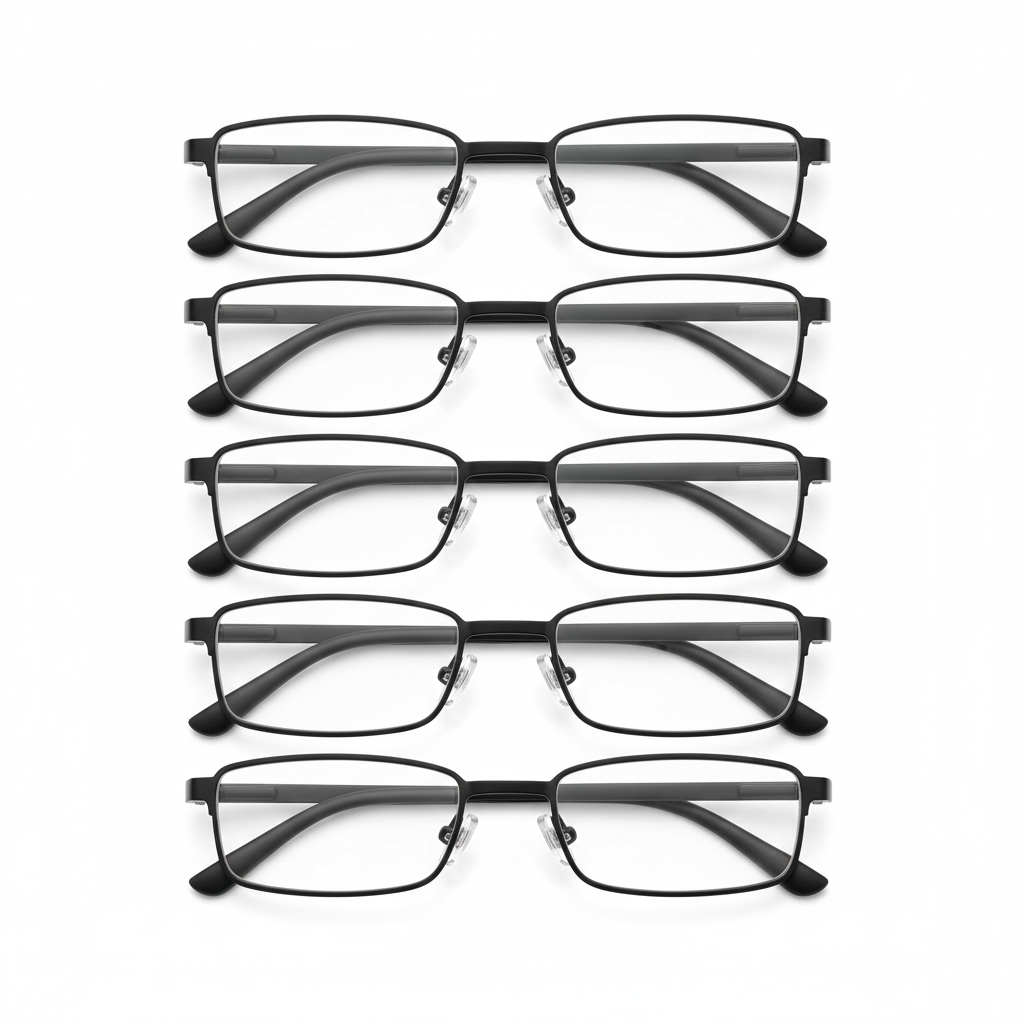 BLS Businessman Rectangular Reading Glasses - Professional Durable Readers - Blue-Light Blocking Lenses +2.25