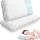 Memory Foam Pillows for Side, Back and Stomach Sleepers, Set of 2, Bed Pillow with Washable Cover and Breathable Mesh, Bed Pillow for Sleeping (Grey, King Size)
