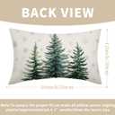 Christma Pine Trees Snowflake Pillow Covers 20x12 Inch Set of 2 Xmas Tree Cotton Linen Lumbar Decorative Rectangle Throw Pillow Case Winter Holiday Cushion Covers for Bedroom Sofa Living Room Chair