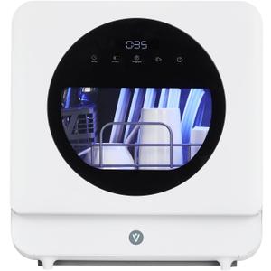 Dishwasher Countertop Compact Portable Dishwasher with Faucet & Self-Priming Water Modes Water Inlet, Compact with More Space Inside,6 Programs Ideal for RV & Apartments, No Hookup Needed