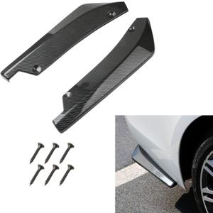 Jsorum 2Pcs Rear Bumper Diffuser Spoilers for Cars, Rear Bumper Canard Diffuser Splitter Protector, Universal Rear Bumper Lip Splitter Diffuser Spoiler Kit Exterior Decorations for Car (Carbon Fibre)