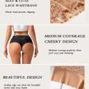 Sexy Underwear for Women Lace Cheeky Panties Breathable Bikini for Ladies 6 Pack (Black,nude,pink,purple,white,red)