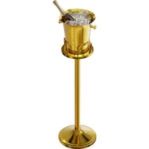 Ice Bucket with Stand Standing Champagne bucket for Party Stainless Steel Wine Bucket Wine Cooler with Stand 5L Wine Chiller for Bar Ktv Weding