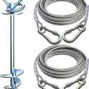 Dog Tie Out Cable and Stake for Camping,with 2x20FT Heavy Duty Cables(up to 200lbs),360°Swivel Dog Run Anchor- No Tangle,Dog Runner for Yard -Ideal for Outdoor Camping