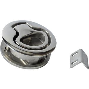Amarine Made 2" Flush Pull Slam Latch Stainless Steel Round Pull Latch for RV Boat Deck Hatch 1/4" Door Cabinet Hardware Door Locking Style (B)