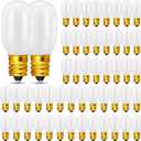 Honoson 50 Pieces Christmas Village Light Bulbs 6 W Replacement Bulbs, E12 Candelabra Base T20 Bulb Accessory for Villages Houses Dept 56, Christmas Tree