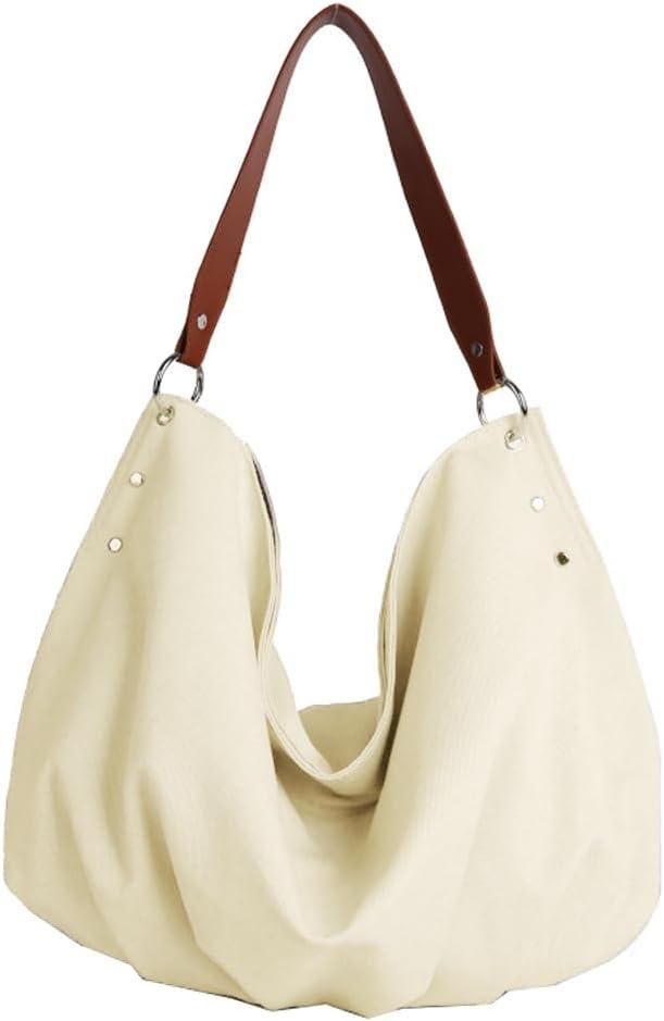 Large Canvas Hobo Bags Women Slouchy Crescent Crossbody Shoulder Bag Retro Underarm Satchel Purse Work Travel Tote Handbag