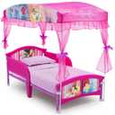 Delta Children Canopy Toddler Bed, Disney Princess, Age 15+, Size 53.94x29.13x55.12 Inch (Pack of 1)
