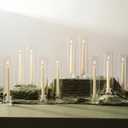 NUPTIO Candlestick Holder Bulk for Centerpiece: Set of 10 Hurricane Glass Taper Candles Holder - Clear Candle Stick Stand with Tall Cylinder Shade for Fall Thanksgiving Christmas Party Decor