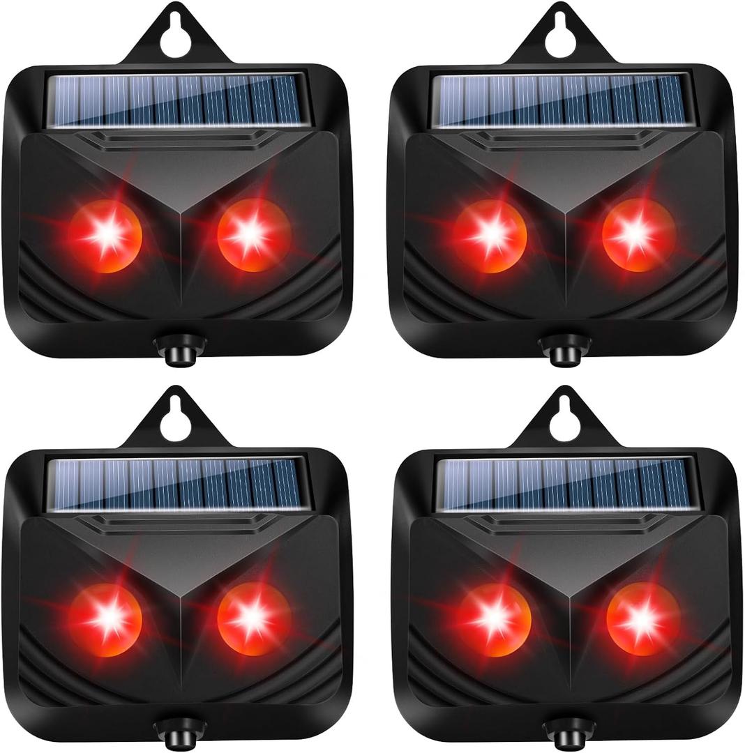 2025 4PACK Solar Nocturnal Animal Repeller Predator Control Light Coyote Repellent Devices with LED Lights Outdoor Night Guard Animal Predator Repellent for Deer,Cat,Coyote from Yard Farm&Chicken Coop