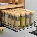 Pull Out Spice Rack Organizer for Cabinet, Heavy Duty Slide Out Spice Rack Organizer for Kitchen Cabinets and Pantry, Fits Spices, Sauces, Canned Food (8.5''Wx10.5''Dx2.5''H)