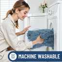 Smiry Bathroom Rugs Mat 44x24, Extra Soft Absorbent Chenille Bath Rugs, Non Slip Rubber Backing Machine Washable Quick Dry Bath Mats for Bathroom Floor, Tub, Shower, Home Accessories, Grayish Blue
