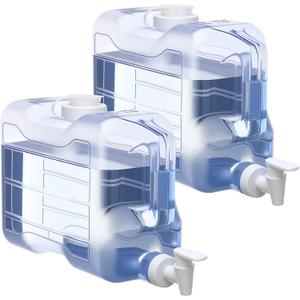 2 Pack 1.5 Gallon Fridge Water Dispensers Bottle with Leak-proof Spigot and Convenient Handle Plastic Cold Juice Beverage Dispenser Jug for Party Refrigerator Drink Juice Iced Tea