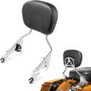PBYMT Detachable Passenger Backrest Fit for Harley Touring, Quick Release Sissy Bar Compatible with Harley Davidson Street Glide Road Glide Road King Electra Glide Ultra Limited 2009-2024 (Chrome)