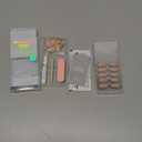 BTArtbox Press On Nails Almond - Short Gold Foil Press On Nails with Glue for Women, Semi-Transparent Soft Gel Glue On Nails in 16 Sizes - 32 Stick On Nails Kit, Gold End