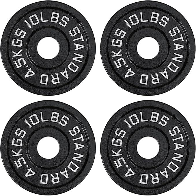 Cast Iron 2-Inch Olympic Weight Plates Set for Strength Training, Barbell Free Weight Plate Set for Weightlifting in Home Gym, Multiple Sizes From 2.5LB to 40LB