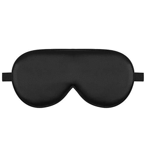 Alaska Bear Mulberry Silk Sleep Mask Cool Super Smooth Eye Cover Genuine Organic Silk for Sensitive Skin, Soft Filling, Lightweight Eye Shades for Sleeping (Original Black, Flat)