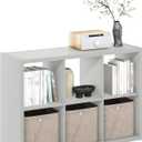 Furinno CUBICLE Book Shelf, 6-Cube Bookshelf, Extra Thick Frame Horizontally & Vertically Reversible Bookcase with Open Back, 14.6" x 44" x 30", for Living Room, Bedroom, Home Office, Light Grey, 6-cube,1.2in