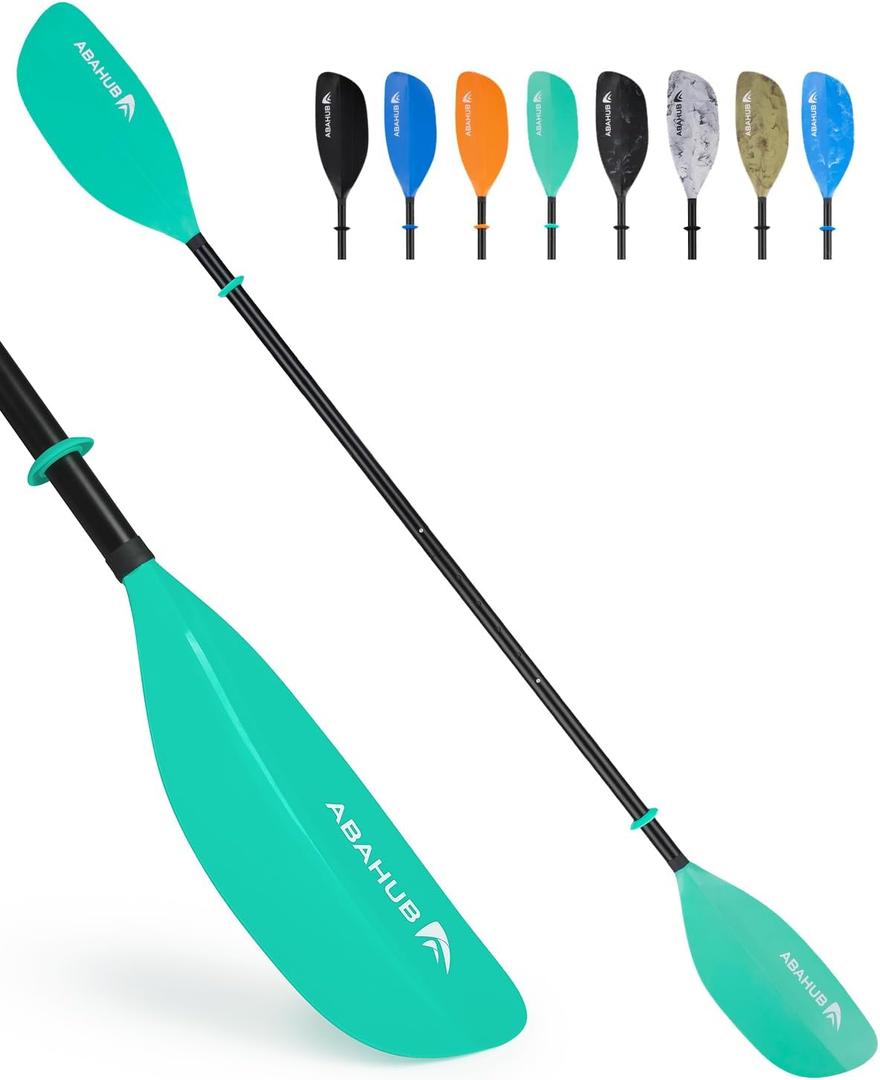 Abahub Adjustable Kayak Paddle 210-230 cm/ 230-250 cm Floating Kayaking Oars Boating Oars Canoeing Oars Black, 82.6''- 90.5''