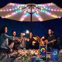 Patio Umbrella Lights, 104 Bright LEDs DIY Colors USB Battery Powered Waterproof Outdoor Umbrella Lights with APP Control, Cordless Outdoor Lighting for Patio Backyard Umbrella Garden Decor