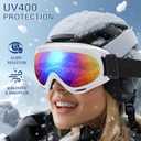OXG Ski Snowboard Goggles for Men Women, UV Protection Ski Snow Goggles for Kids Youth Adult (3p Pink+white+black)