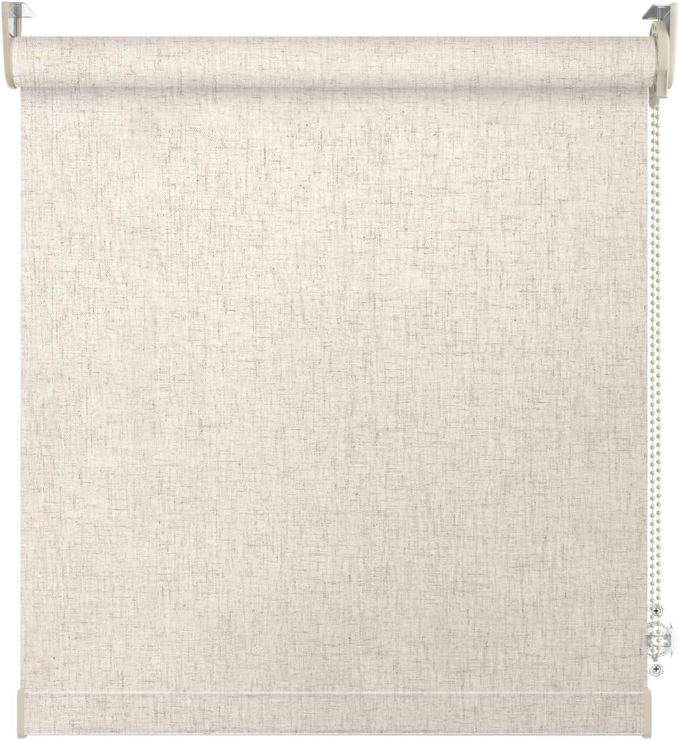 Custom Sized Blackout Shades with Linen Texture, Thermal Insulation and Sun Glare Protection (Taupe)