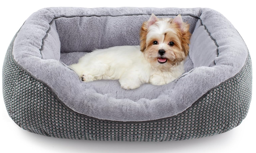 INVENHO Small Dog Bed for Small Dogs, Cat Beds for Indoor Cats Washable, Orthopedic Dog Bed, Warming Soft Calming Sleeping Puppy Bed Durable Pet Bed with Anti-Slip Bottom S(20"x19"x6")