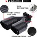 2-Pack Carbon Fiber Dual Exhaust Tips 3" Inlet to 3.5" Outlet, Universal Tailpipe 3 Inch Exhaust Muffler Tips (Gloss)