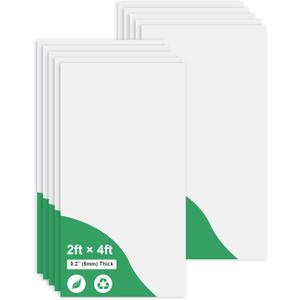 Smooth White Drop Ceiling Tile 2ft x 4ft, Ceiling Panel 24 x 48in  Waterproof, Washable and Fire-Rated - to Prevent Breakage-Cover 80 Sq. Ft-Package of 10 Tiles