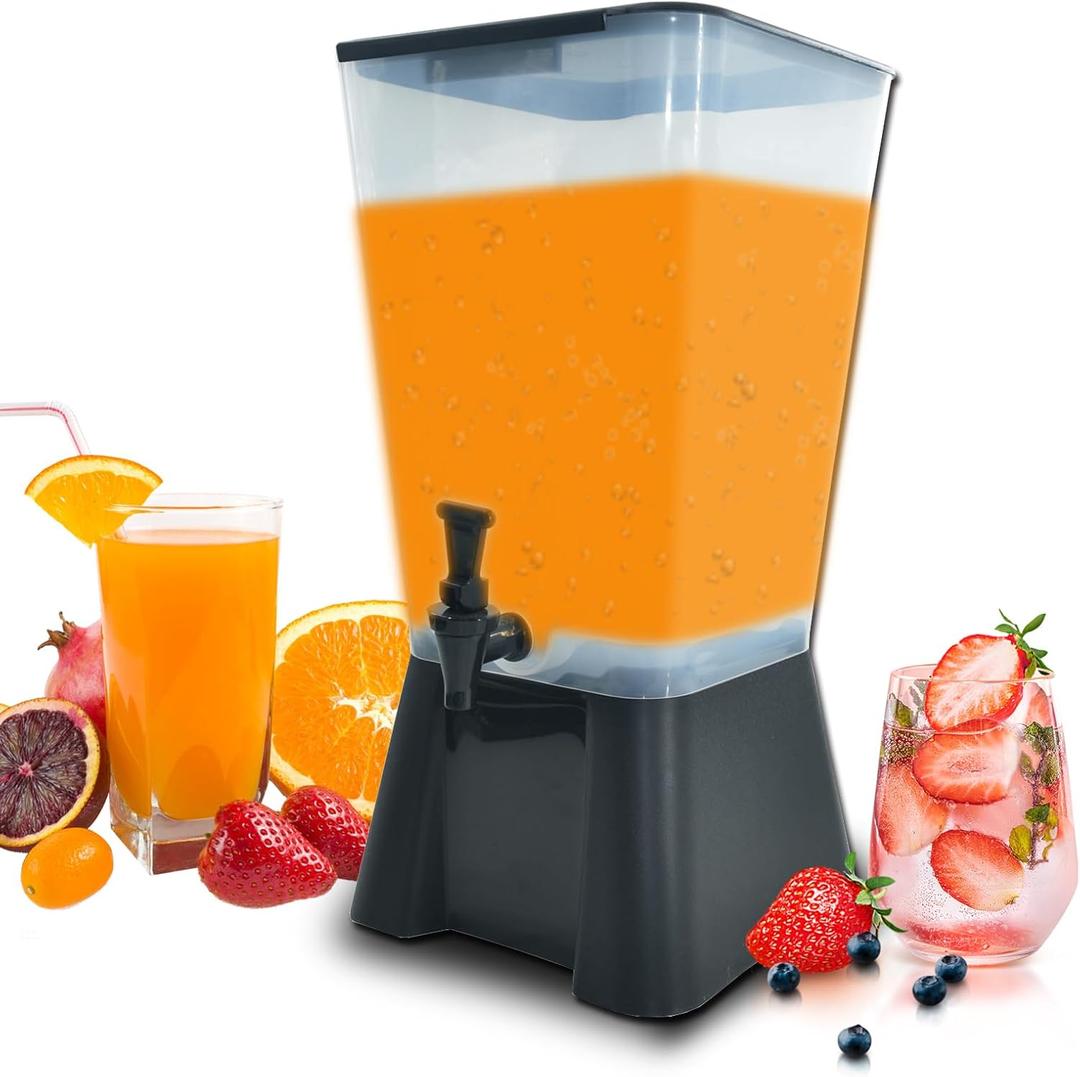 CLIVIA 5 Gallon Drink Beverage Dispenser, Commercial Juice Dispenser For Parties 19L Water Dispenser With Spigot Black Base for Tea, Wine