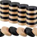 Sumind 48 Pcs Wooden Checkers Pieces 1.06 Inch Checker Pieces in Drawstring Storage Pouch Board Game with Stackable Ridge for Travel Office Backgammon Game(Black, Natural)