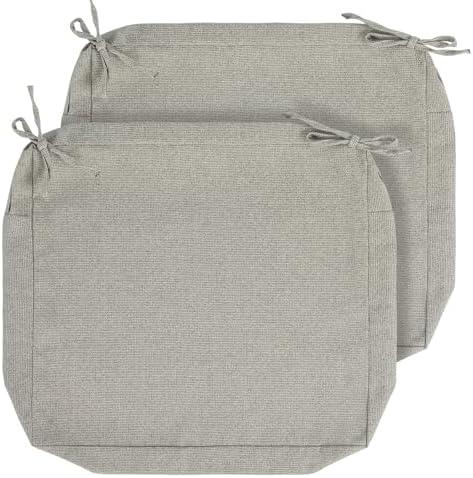 IN4 Care Patio Cushion Covers with Ties, 2 Pack, Outdoor Water Resistant Deep Seat Chair Cushion Slipcover 20x18x4 Inch for Garden Couch Sofa (Replacement Cover Only)-Warm Grey