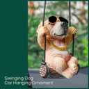 Floruit Golden Retriever Car Mirror Hanging Accessories Cute Swinging Dog Rear View Mirror Accessories for Men & Women (Dark Golden)