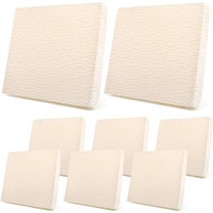 Newwiee 8Pcs Stretch Patio Cushion Covers Outdoor Cushion Covers for Patio Furniture Replacement Couch Sofa Slipcovers Jacquard Textured Soft Fabric Washable Furniture Protector(Beige, Classic)