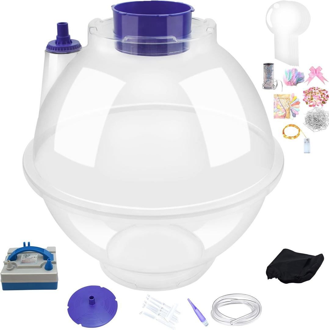 Balloon Stuffing Machine,New 16.9'' Stuffer to Wrap Gift Filling Kit with 9 Accesorios Used for Wedding Christmas Birthday Party Decoration (Balloon Pump) (Purple)