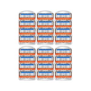 Manual Razor For Men Five Layers Blades Men Shaving Stainless Steel Blades, Compatible For Fusion5(24 pcs blade)