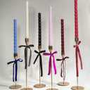 2 x 10 Inch Baby Blue Spiral Taper Candle Set, 4 Pack Unscented Dripless Long Burning Time Candlesticks for Dinner Party, Wedding Shower and Home Decoration (Ivory)