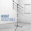 Pyle Foldable Tripod Microphone Stand - Universal Mic Mount and Height Adjustable from 37.5'' to 65.0'' Inch High w/ Extending Telescoping Boom Arm Up to 28.0'' - Knob Tension Lock Mechanism PMKS3