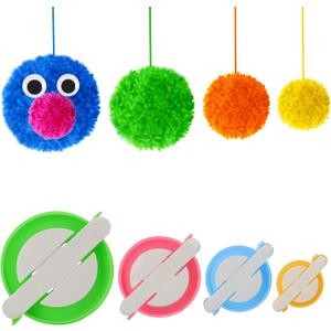 Amoboo Pom pom Maker, 4 Sizes Pom-pom Maker Fluff Ball Weaver Needle Craft DIY Wool Knitting Craft Tool Set for Kids and Adult (4)