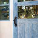 Rustic Barn Door Handles Black Cast Iron Gate Handle Vintage Metal Solid Heavy Duty Sliding Door Handle Fence Cabinet Pull Grab Handle, Set of 2, 7 Inch